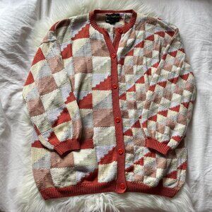 Vintage Patterned Button Up Cardigan